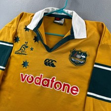 Maglia Australia Rugby Union Uomo XL Canterbury Vodafone Wallabies Camicia Cotone