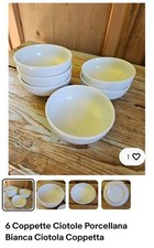 6 Ciotole Coppette Scodella Porcellana Bianca Nuove Ciotola Coppetta