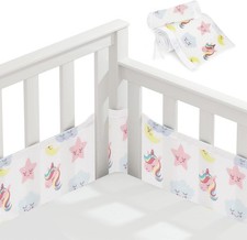 Vicloon Paracolpi Lettino, 2 Pezzi Paraurti Cot Morbida e Traspirante, Paracolpi