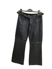 Phard simply jeans zampa bootcut donna woman tg 42 sz 28 nero pelle real leather