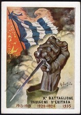 Colonie, Africa (AOI) - 10° battaglione indigeni Eritrea / illustratore De Lisio