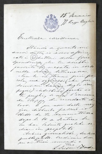 Lettera con autografo del