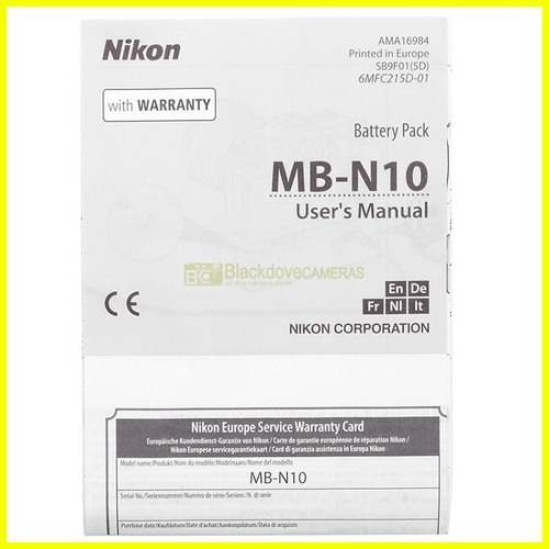 Nikon battery pack n10 user - nikon,