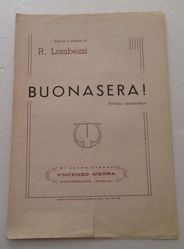 Vecchio spartito buonasera r - vecchio,