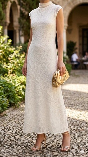 Abito midi zara - midi, ecrù