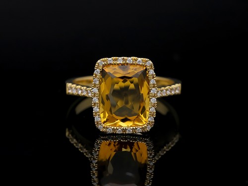 Anello brillanti citrino 17 - anello,
