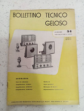 BOLLETTINO TECNICO GELOSO n. 54 PRIMAVERA 1953 Amplificatore G204V G219PA G220PA