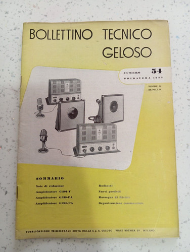 Bollettino tecnico geloso - tecnico, n
