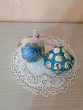 Coppia di palline natalizie colorate vintage