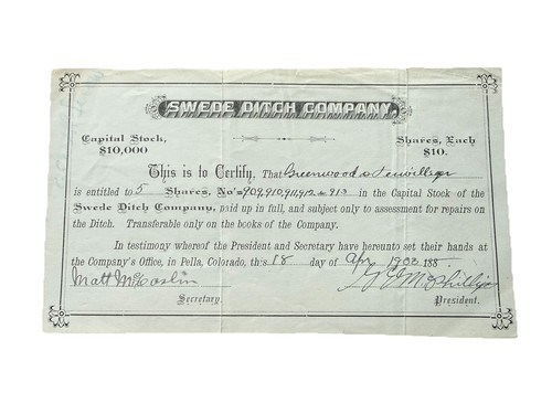 1908 swede ditch company - 1908,