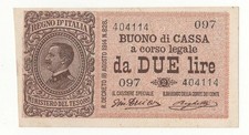 2 LIRE BUONO DI CASSA VITTORIO