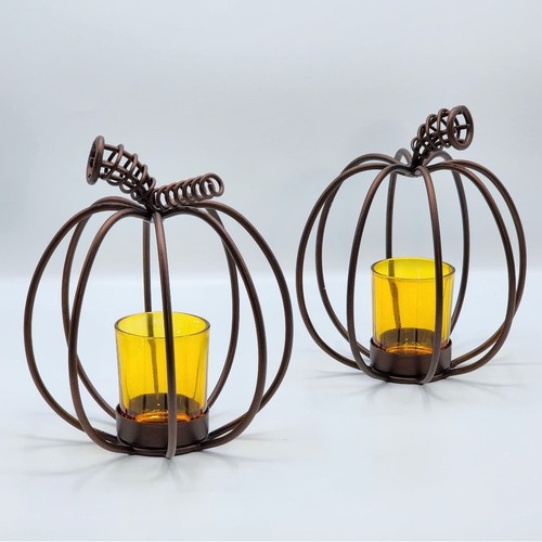 Set portacandele zucca - , rustico