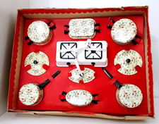 THE FARUS 50s italy set batteria da cucina giocattolo in latta smaltata  fiori