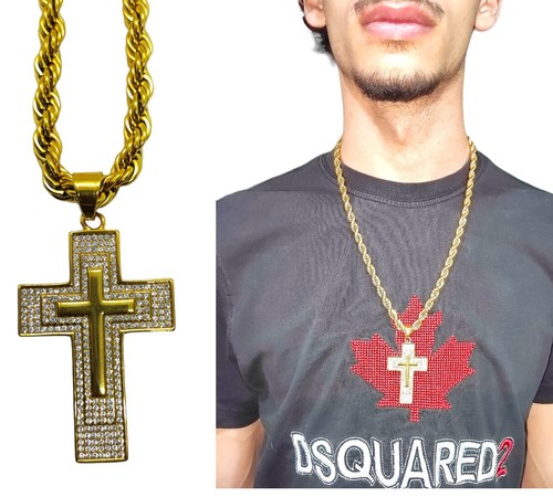 Collana uomo steel con - , croce