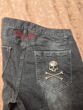 Jeans da uomo Philipp Plein slim fit taglia 32 con teschio su tasca