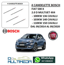 4 CANDELETTE BOSCH FIAT 500 X