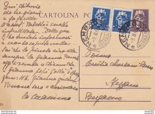 Intero postale cent 50 con - postale, cent.