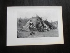 1926 TAVOLA ANTICA ACCAMPAMENTO LAPPONE TENDA LAPP CAMP TENT ANTIQUE PLATE 