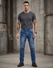 Jeans denim blu premium da