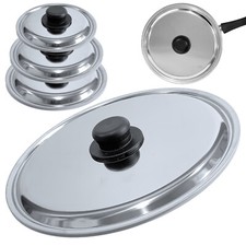 Coperchio Acciaio Inox per Padella Pentola Pomello Polipropilene Misure Ø12-36cm