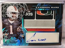 2024 Leaf Trinity Cameron Cam Ward Adidas toppa indossata auto 1/1 angoli affilati
