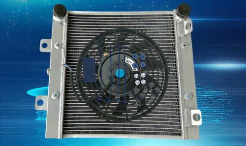 Aluminum radiator fan fit - aluminum, radiator+fan