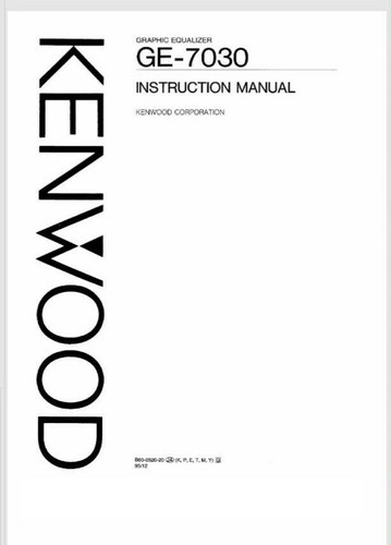 Kenwodd 7030 equalizzatore - ge-7030,