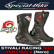 SIDI VERTIGO 2 STIVALI NERO Pelle Taglia 45 46 47 48 Pista Strada Racing