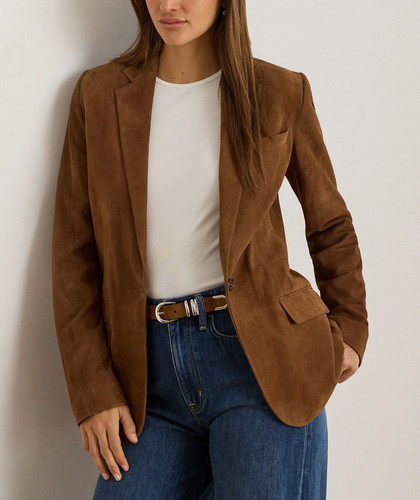 Blazer donna pelle scamosciata