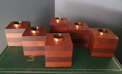 Portacandele quadrato legno - quadrato,