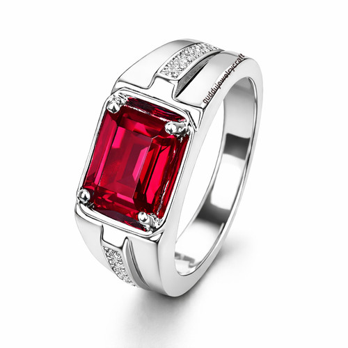 Anello uomo rubino rosso - rubino,