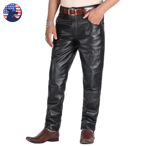 Pantalone uomo vera - pelle, di