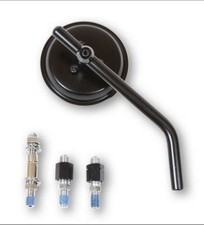 SPECCHIETTO MOTO NERO TONDO 80mm CAFE RACER NAKED HARLEY CUSTOM KAWASAKI SUZUKI