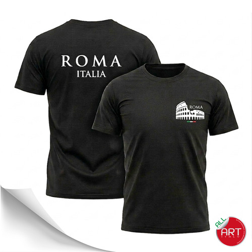 Shirt nera con - scritta, roma
