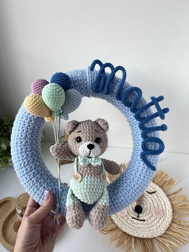 Fiocco nascita bimbo con nome - fiocco,