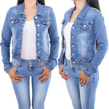 Giacca di jeans corta da donna giacca da donna denim elasticizzato jeans jacket giacca da mezza stagione blu