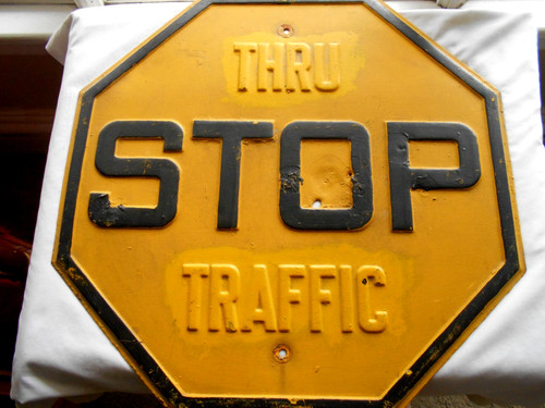 Vintage giallo stop thru - stop,