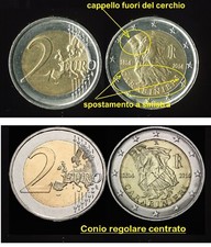 2014 ITALIA 2 Euro - Bicentenario Arma Carabinieri 1814-2014 errore conio usata
