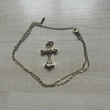 Ciondolo croce oro zirconi