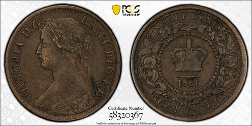 1861 new brunswick canada 2 - canada, 1/2