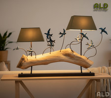 Lampada da tavolo in legno natural e metallo fatta a mano lume lampade scrivania