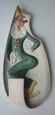 ARTISTICA LAMPADA DA PARETE-CERAMICA DA COLLEZIONE-CIA MANNA-CLOWN OLIVE-RARITA'
