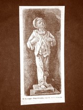 Incisione del 1879 Il guappo napoletano Statua di Francesco Jerace