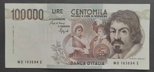 100000 LIRE CARAVAGGIO 1°