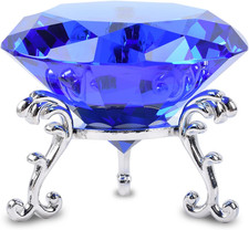 80Mm Fermacarte Diamante in Cristallo Trasparente Con Supporto Diamanti Fermacar