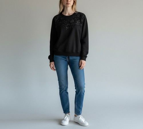 Felpa sweatshirt nera oro - felpa,