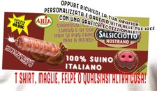 t shirt maglia sesso cazzo 100% suino italiano salcisiccia porno pompino funny