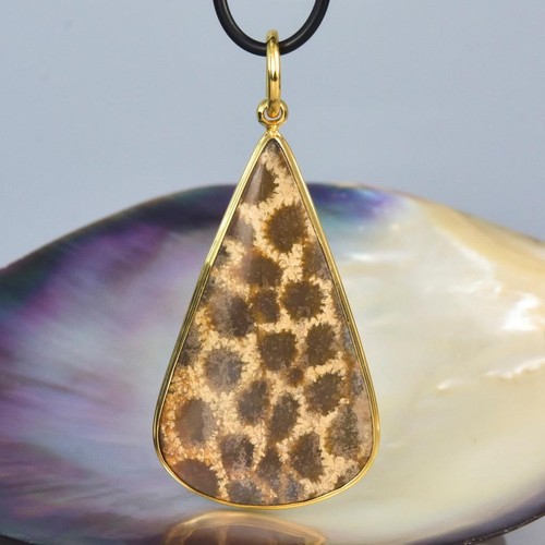 Ciondolo agatized fossil - ciondolo,