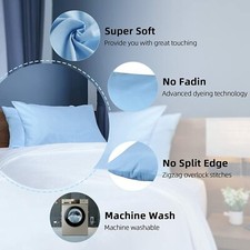 copri cuscino guanciale federe letto coppia in microfibra 50x75 traspirante blu