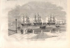 Stampa antica NAPOLI velieri
